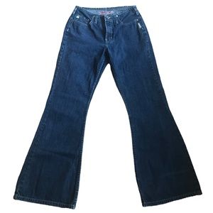 Vintage Silver Wide Flare 90’s Jeans. Size 28